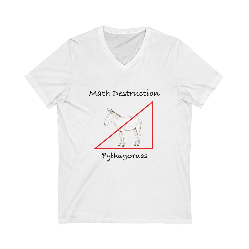 Pythagorass! Unisex Jersey Short Sleeve V-Neck Tee - Image 2