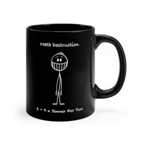 6 + 9 Black mug 11oz